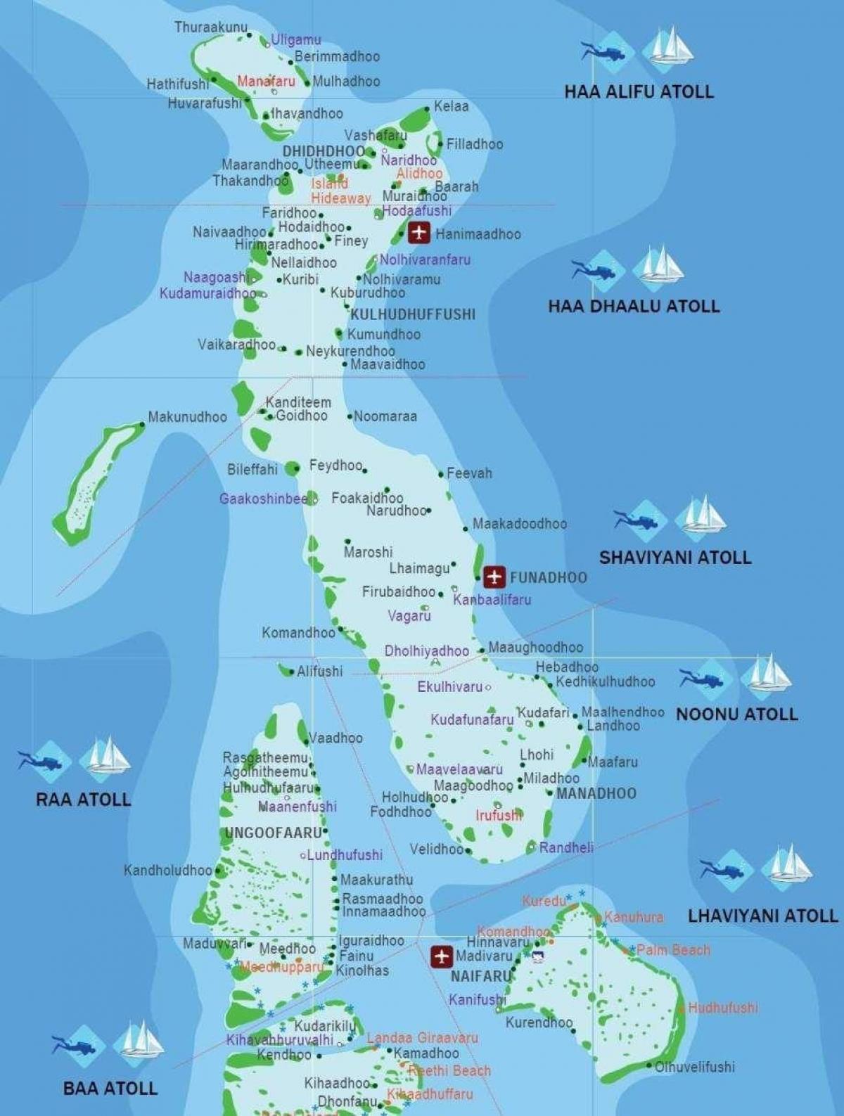 zemljevid kani maldivi 