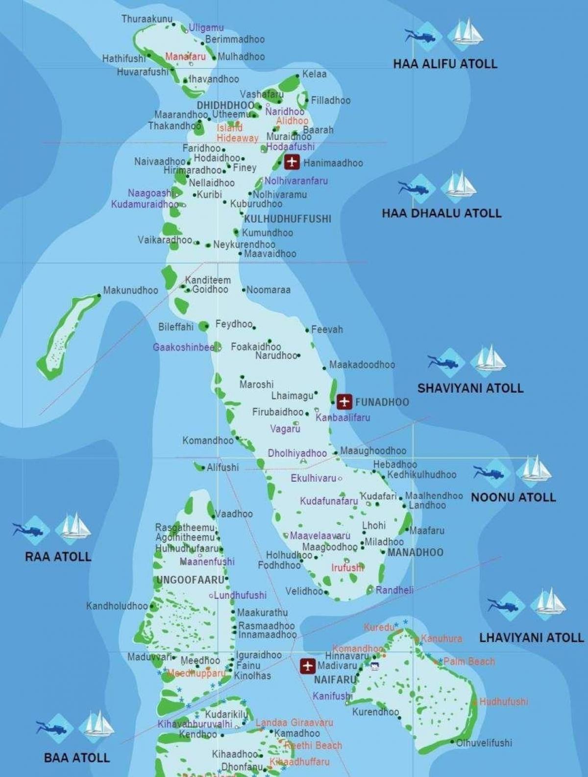 iles maldivi zemljevid