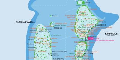 Maldivi letališča zemljevid