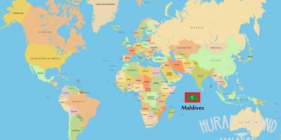 Zemljevid maldivi v svetovnem zemljevidu