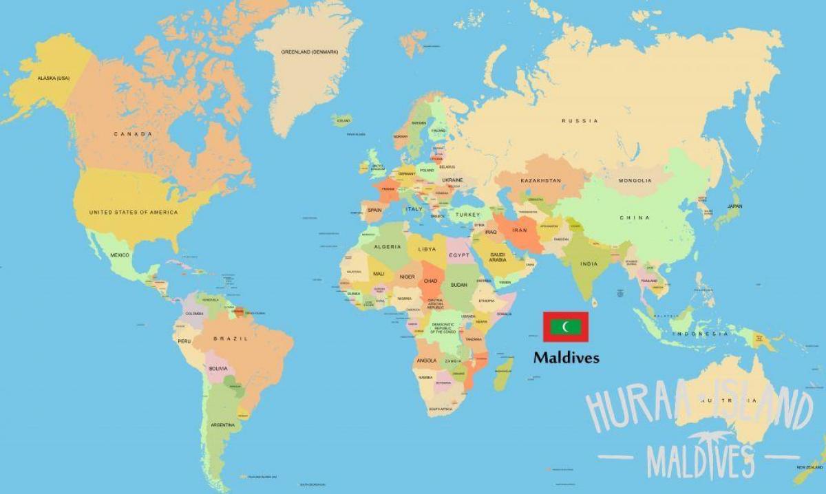 zemljevid maldivi v svetovnem zemljevidu