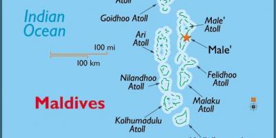 Atol Baa maldivi zemljevid