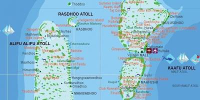 Zemljevid turističnih maldivi